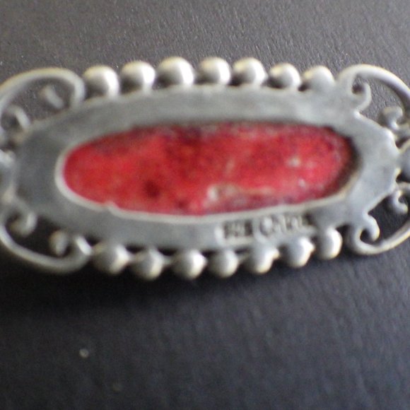 Stunning Vintage Sterling Silver Filigree Coral Pierced earrings - Picture 5 of 5